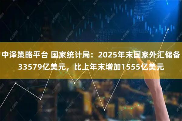 中泽策略平台 国家统计局：2025年末国家外汇储备33579亿美元，比上年末增加1555亿美元
